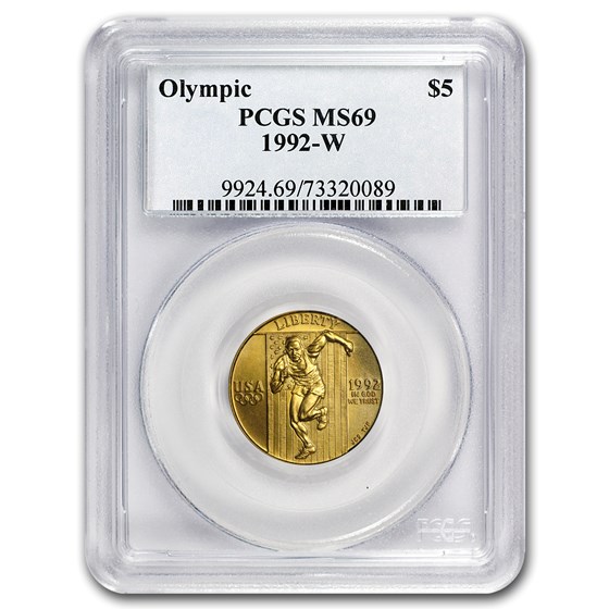 1992-W Gold $5 Commem Olympic MS-69 PCGS 1992-W Gold $5 Commem Olympic MS-69 PCGS